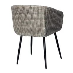 Utestol grå med dyna rotting + Textilskydd för utemöbler