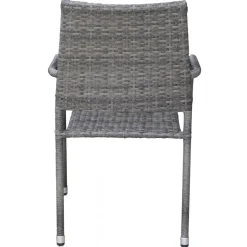 Utestol grå rotting stapelbar + Rengöringsmedel för utemöbler