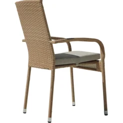 Utestol med dyna stapelbar + Textilskydd för utemöbler