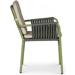 Utestol stapelbar grön med beige dyna - Lincoln + Fläckborttagare för möbler