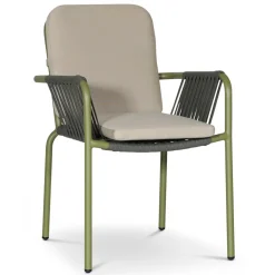 Utestol stapelbar grön med beige dyna - Lincoln + Fläckborttagare för möbler