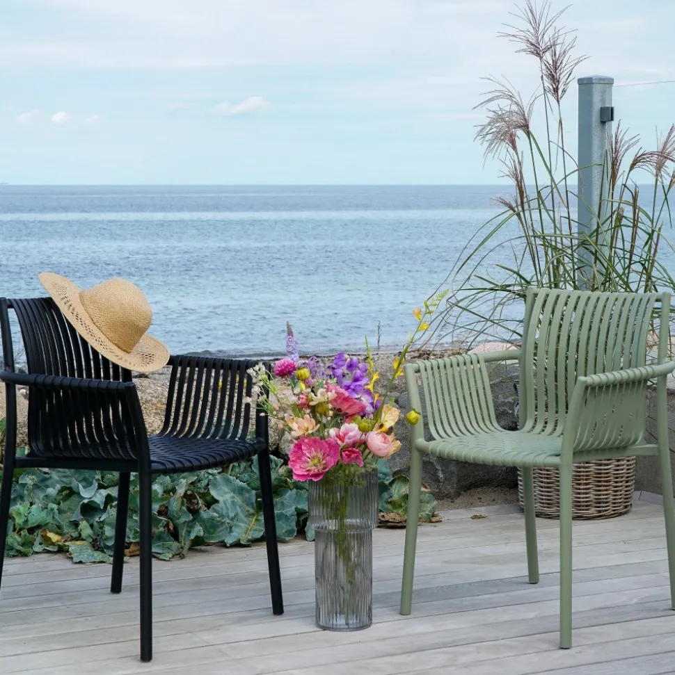 Utestol stapelbar plast svart - Tulsa + Rengöringsmedel för utemöbler