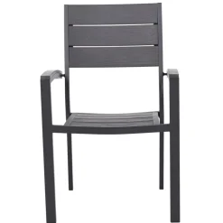 Utestol svart / grå stapelbar + Textilskydd för utemöbler
