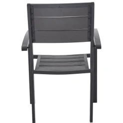 Utestol svart / grå stapelbar + Textilskydd för utemöbler