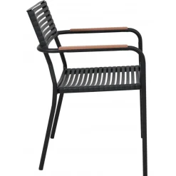 Utestol svart aintwood handtag stapelbar