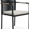 Utestol svart med dyna stapelbar - Skanör
