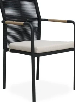 Utestol svart med dyna stapelbar - Skanör