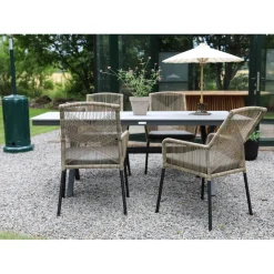 Utestol tvinnad rotting med grå dyna + Rengöringsmedel för utemöbler