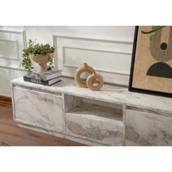 Vanguard TV-bänk - Vit marmor