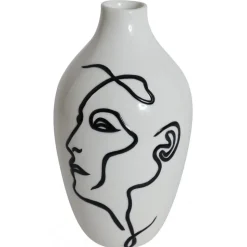 Vas Ansikte 17 cm - vit
