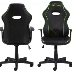 Vayne svart spelstol med gröna detaljer