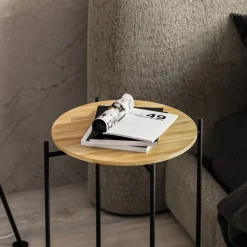 Vela 4 sidobord - Svart/beige