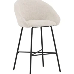 Velvet barstol - Vit