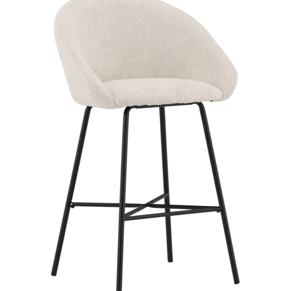 Velvet barstol - Vit