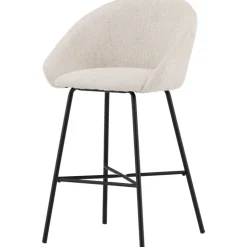 Velvet barstol - Vit