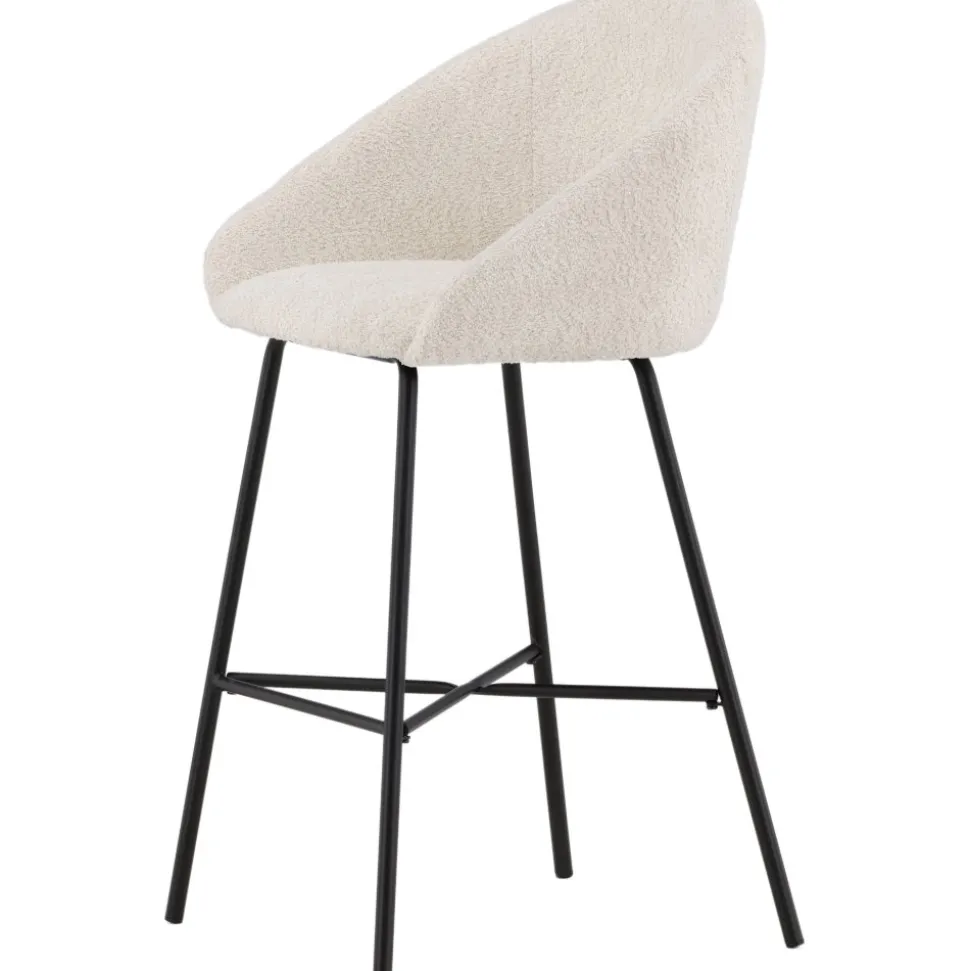 Velvet barstol - Vit