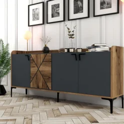 Vendela skänk - Valnöt/antracit