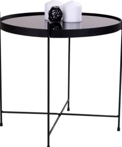 Venezia Soffbord 48 x 48 cm - Stål/glas