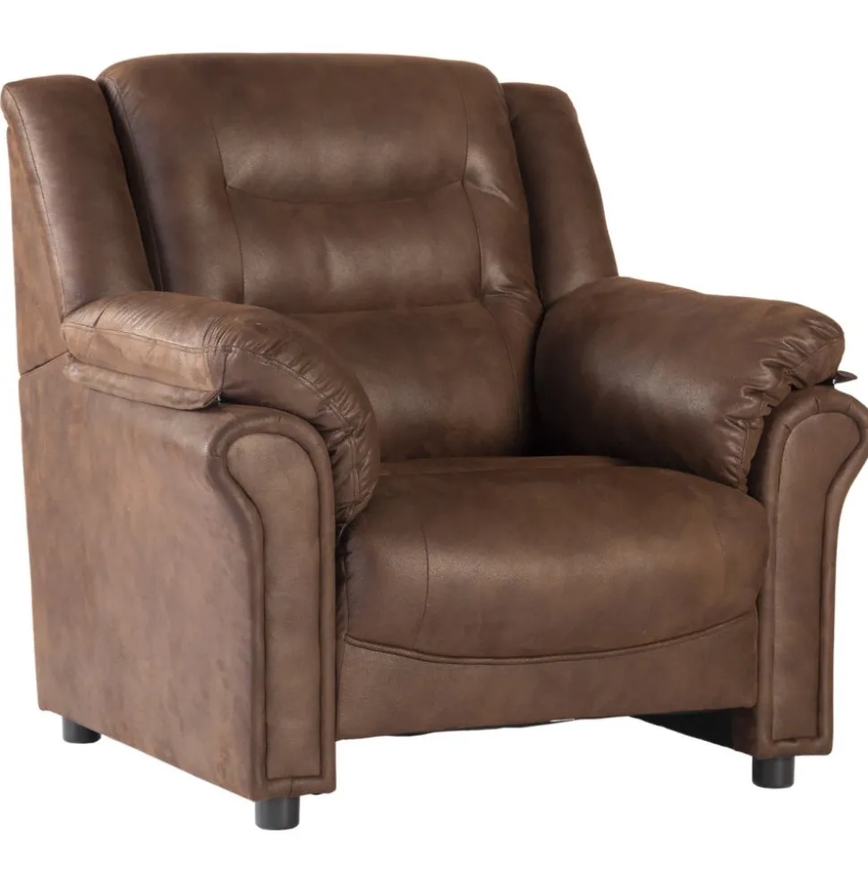 Vera fåtölj i brunt microfiber + Textilrengöring för möbler