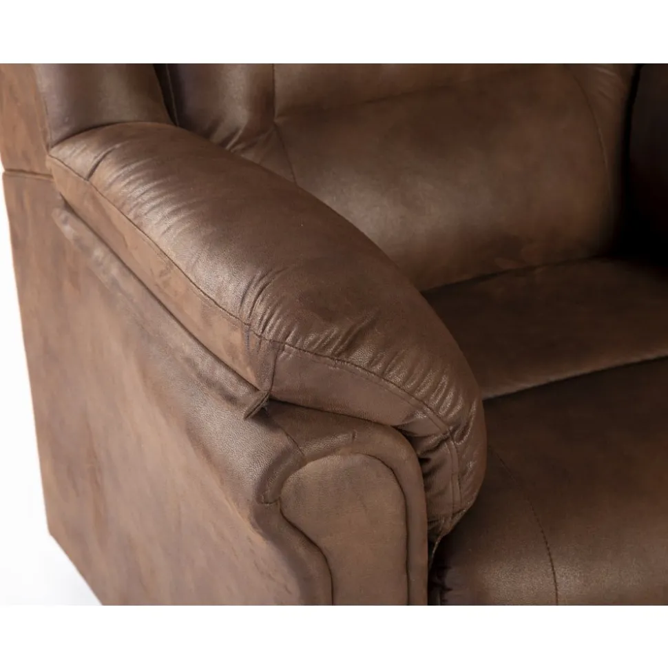 Vera fåtölj i brunt microfiber + Textilrengöring för möbler