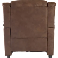 Vera fåtölj i brunt microfiber + Möbeltassar