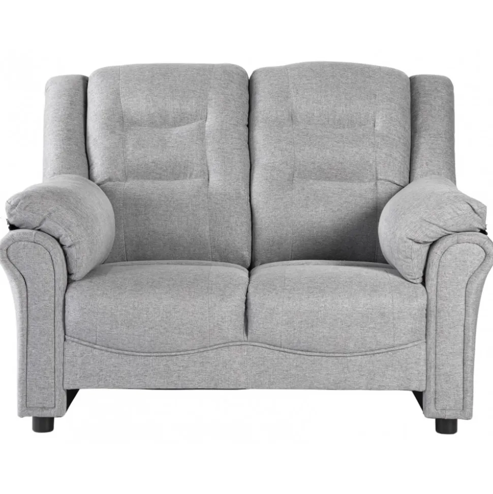 Vera 2-sits soffa i grått tyg + Möbeltassar