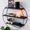 Vägghylla rund svart Ø60 cm