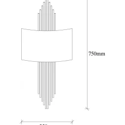 Vägglampa curve - Svart/koppar