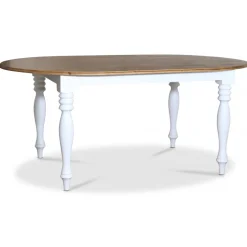 Victoria matgrupp, ovalt matbord 178 x 110 cm med 4 st Tuva stolar - Vit/Brunbets