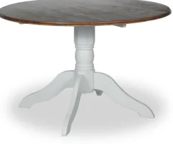 Victoria matgrupp, runt matbord Ø120 cm med 4 st Tuva stol Cleopatra - Vit/Brunbets