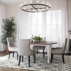 Victoria vitt ovalt matbord med brun toppskiva + Fläckborttagare för möbler