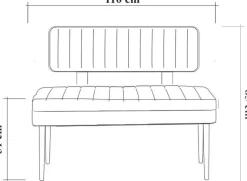 Vina sittbänk med ryggstöd - Furu/grön
