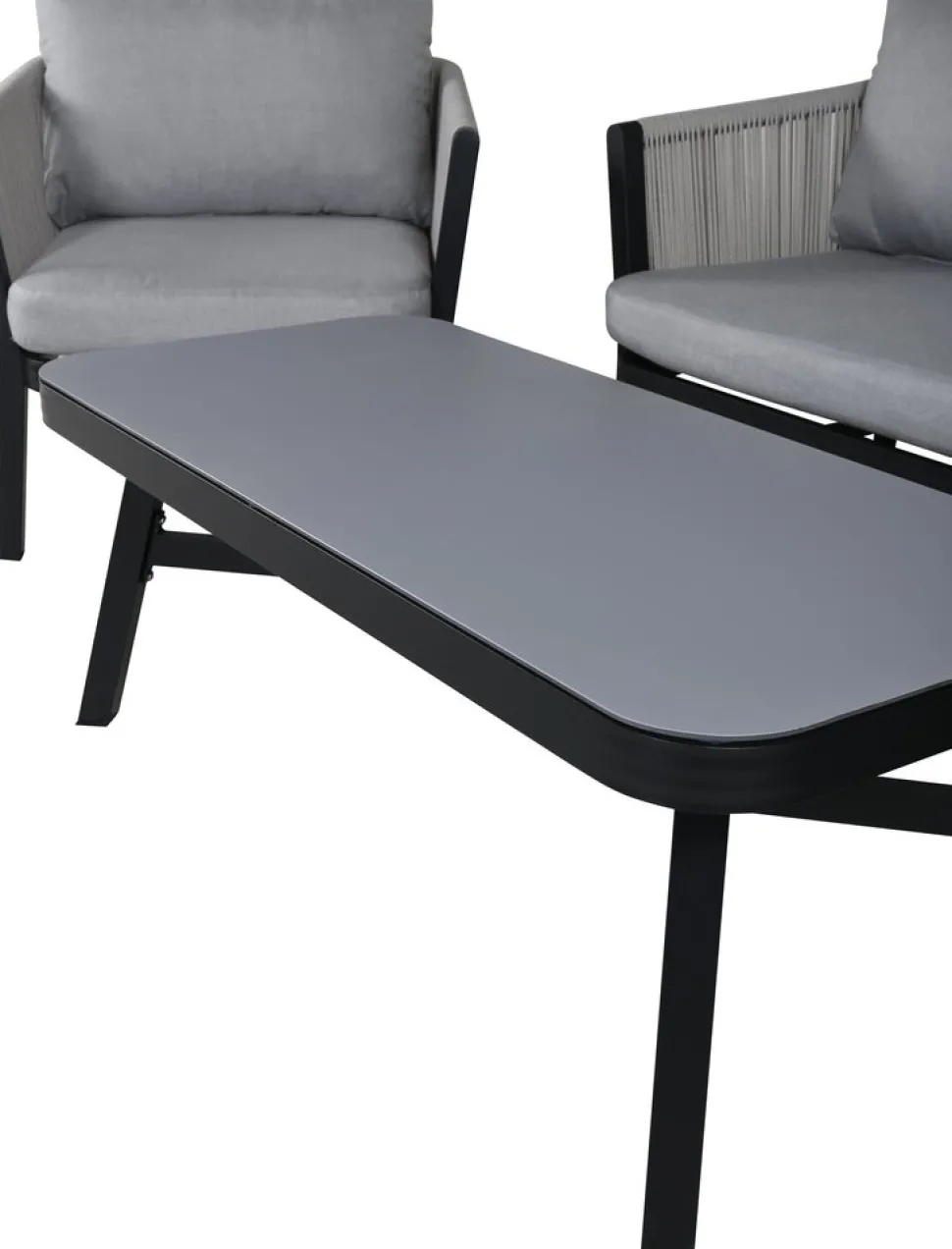 Virya soffgrupp - Svart/Grå + Rengöringsmedel för utemöbler