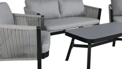 Virya soffgrupp - Svart/Grå + Rengöringsmedel för utemöbler