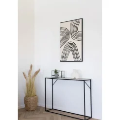 Vita konsolbord 110 x 26 cm - Travertin/svart