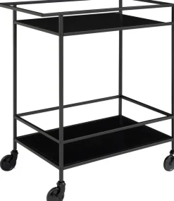 Vita Serveringsvagn 68 x 40 cm - Svart + Möbeltassar