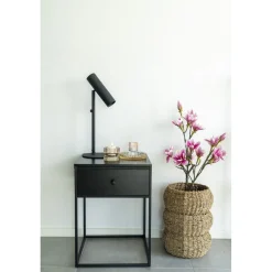 Vita sängbord - Svart