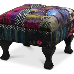 Vivaldi fotpall - Patch sammet + Fläckborttagare för möbler