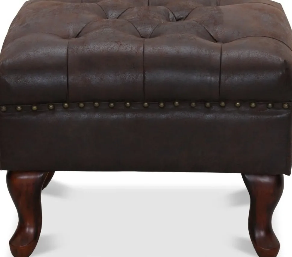 Vivaldi fotpall - Vintage brun + Fläckborttagare för möbler