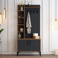 Viyana hallmöbel 90 cm - Valnöt/antracit