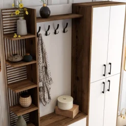 Viyana hallmöbel 150 cm - Valnöt/vit