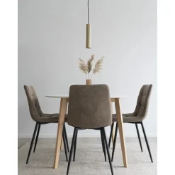 Vojens matgrupp - Brun/vit + 3.00 x Möbeltassar