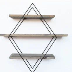 Walter vägghylla 07 - Valnöt/svart