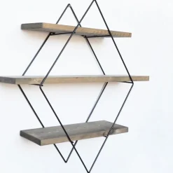 Walter vägghylla 07 - Valnöt/svart