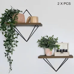 Walter vägghylla 46 - Valnöt/svart