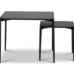 Wayne satsbord 60x60 cm - Svartbetsad ek