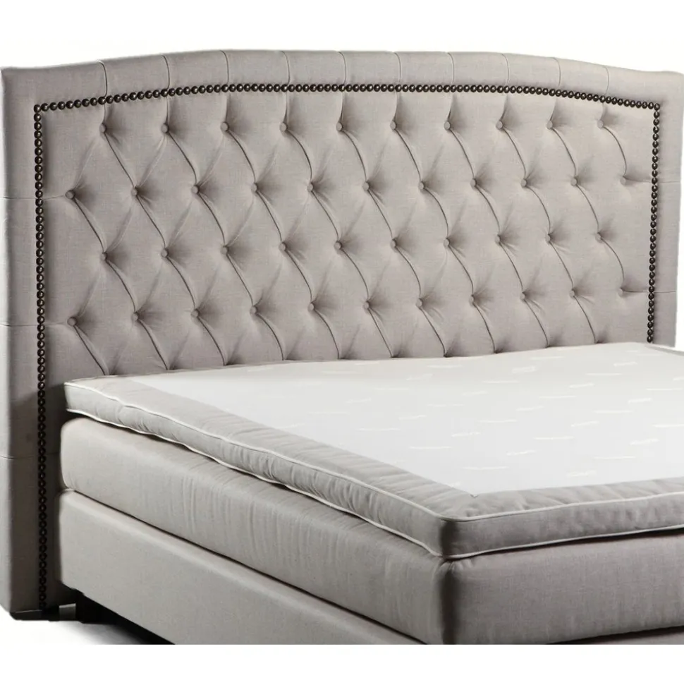 West sänggavel med nitar 90 x 80 cm - Beige