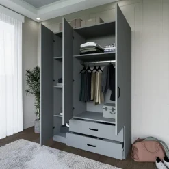 Yaman garderob 120 x 45 x 180 cm - Grå