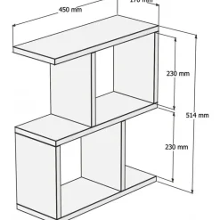 Zet sidobord 45 x 17 cm - Valnöt