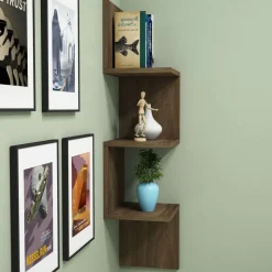 Zikzak vägghylla - Valnöt